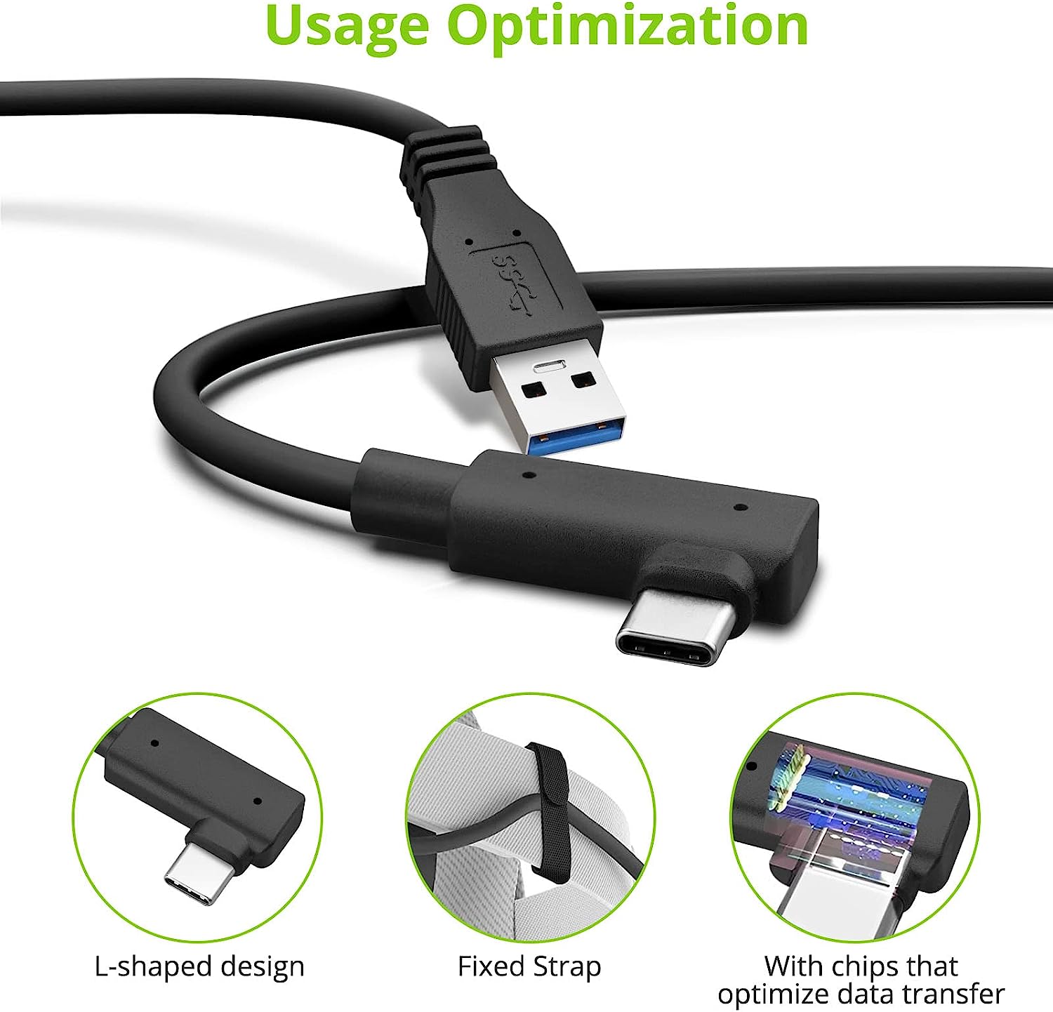 LiNKFOR 16FT Oculus Link Cable for Quest 2 /Pro/Pico 4 with Separate Charging Port for Unlimited 120HZ PC/Steam VR Playtime USB 3.0 Type A to C Cable for Oculus Quest Headset to a Gaming PC