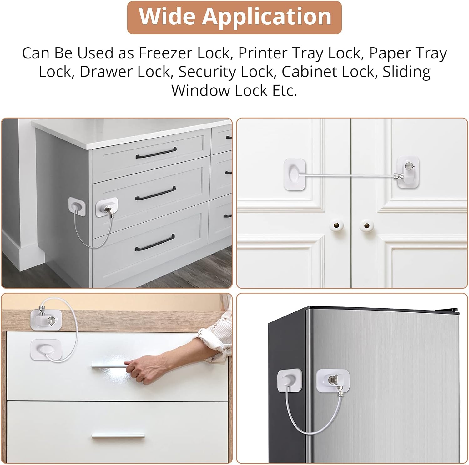 Linkfor KPTHM898 Refrigerator Lock Refrigerator, White, Pack of 2 (1 Piece)