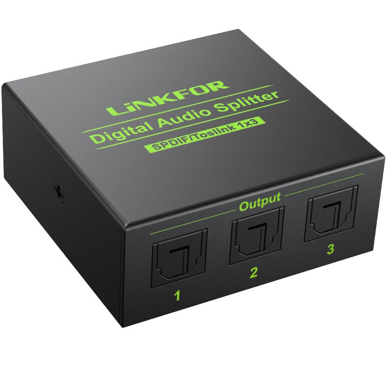LiNKFOR 1x3 Toslink Optical Fiber Audio Splitter