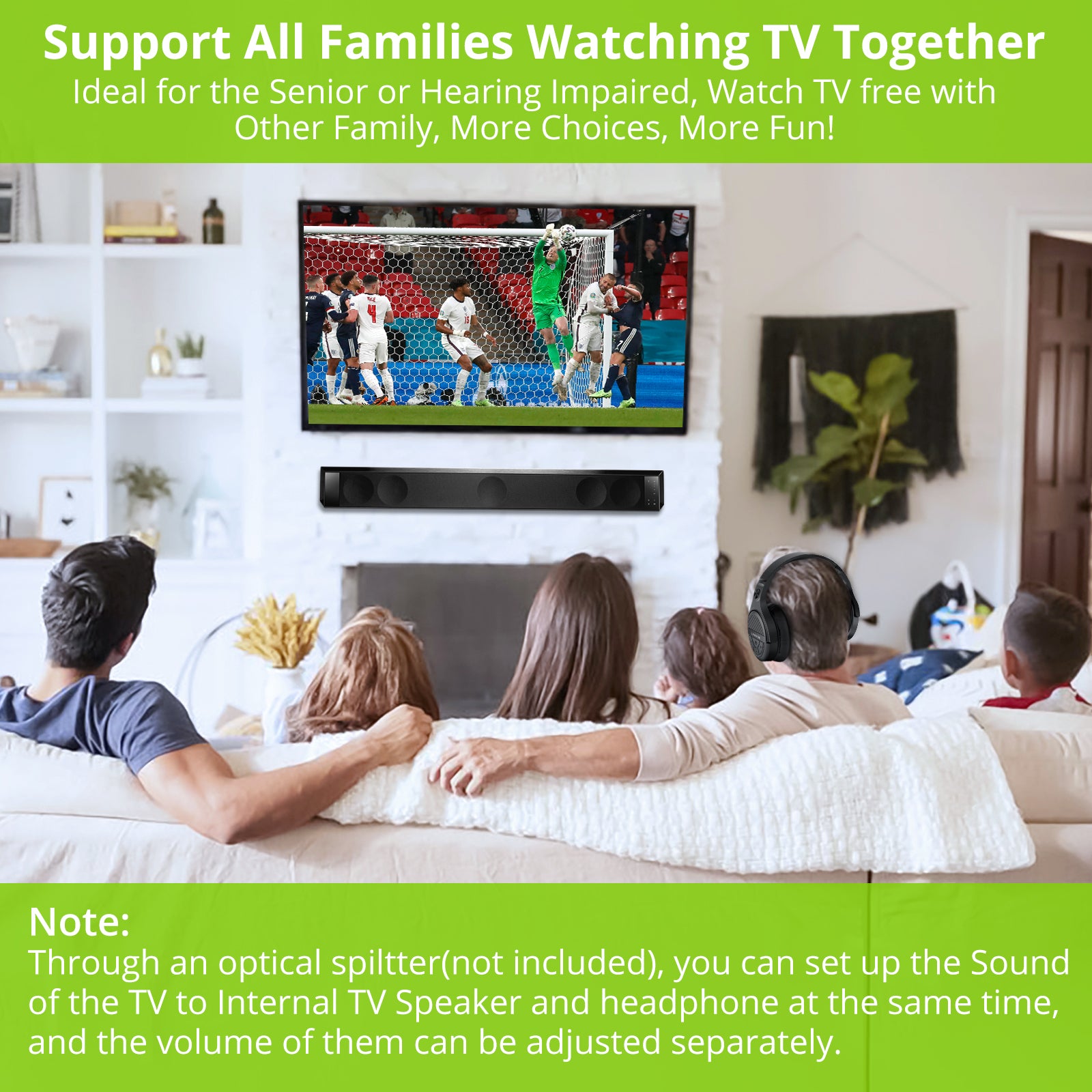 LiNKFOR 2.4G Wireless Headphones for TV