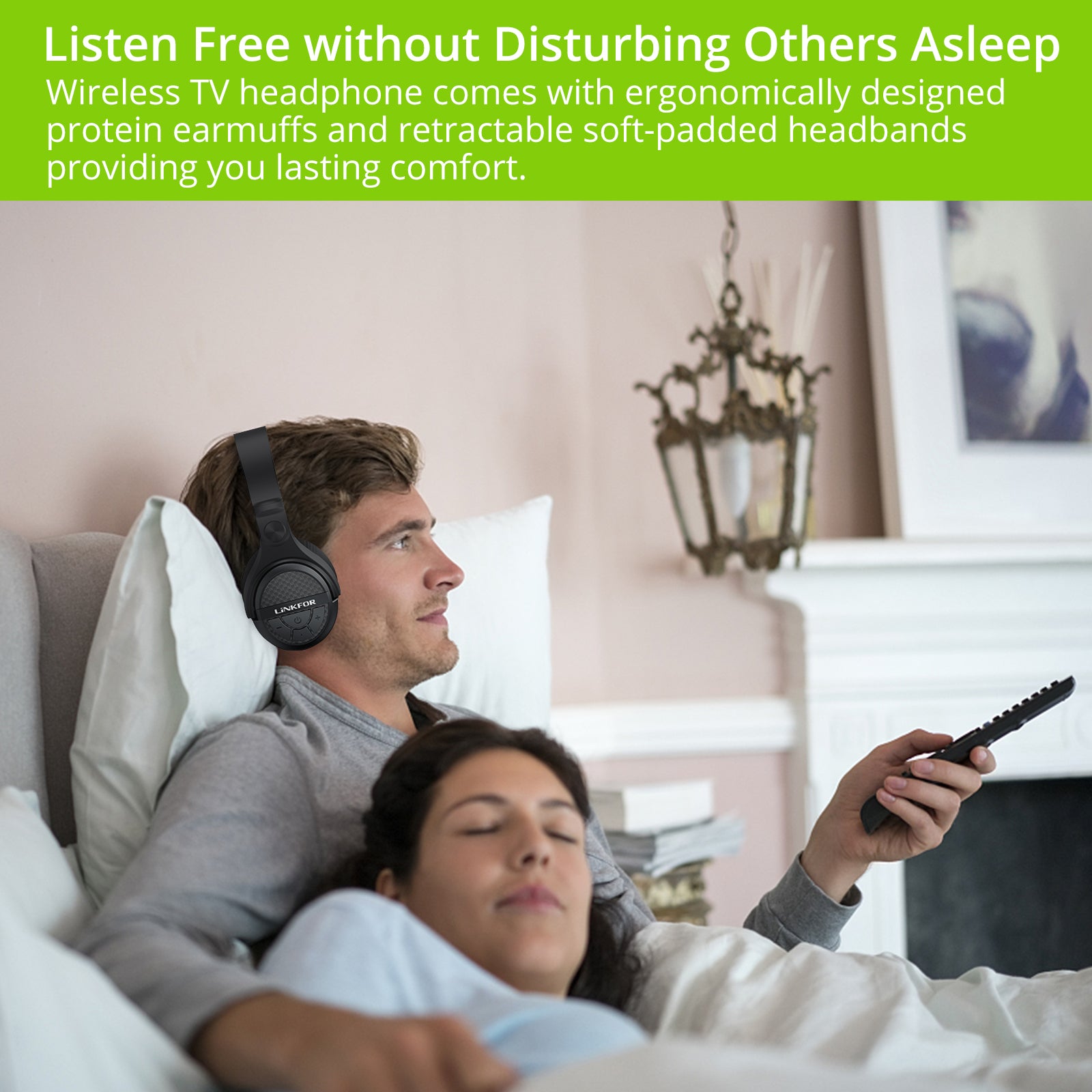 LiNKFOR 2.4G Wireless Headphones for TV