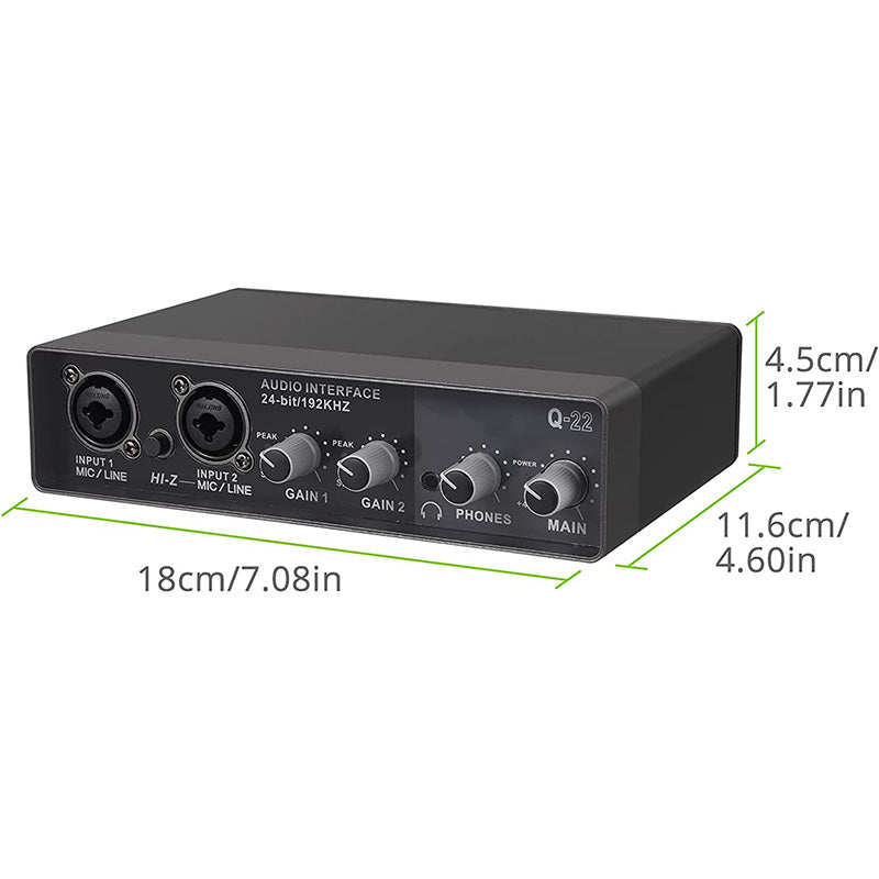 LiNKFOR 24 Bit/192 KHz USB Audio Interface 2i2 for Recording, Podcasting, Streaming (Free Driver)
