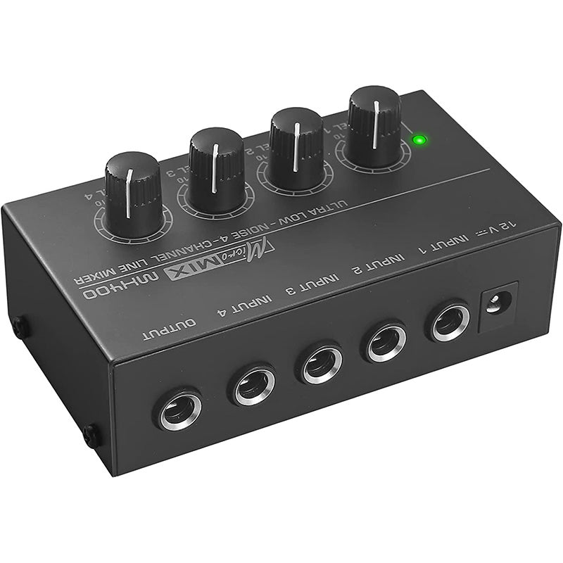 LiNKFOR 4 Channel Mono Line Mixer MX400 with Certified power Supply