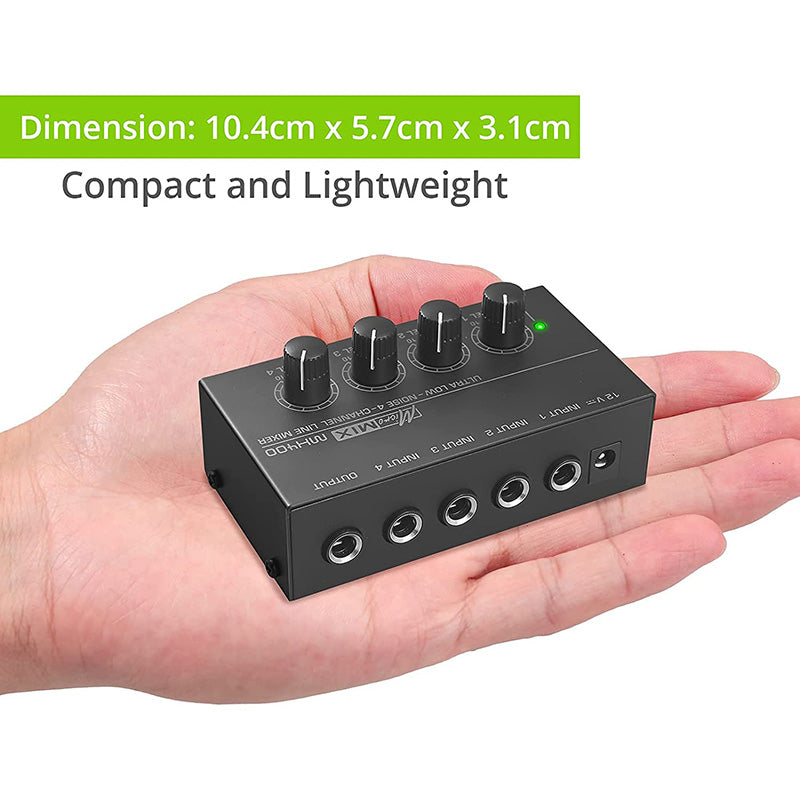 LiNKFOR 4 Channel Mono Line Mixer MX400 with Certified power Supply