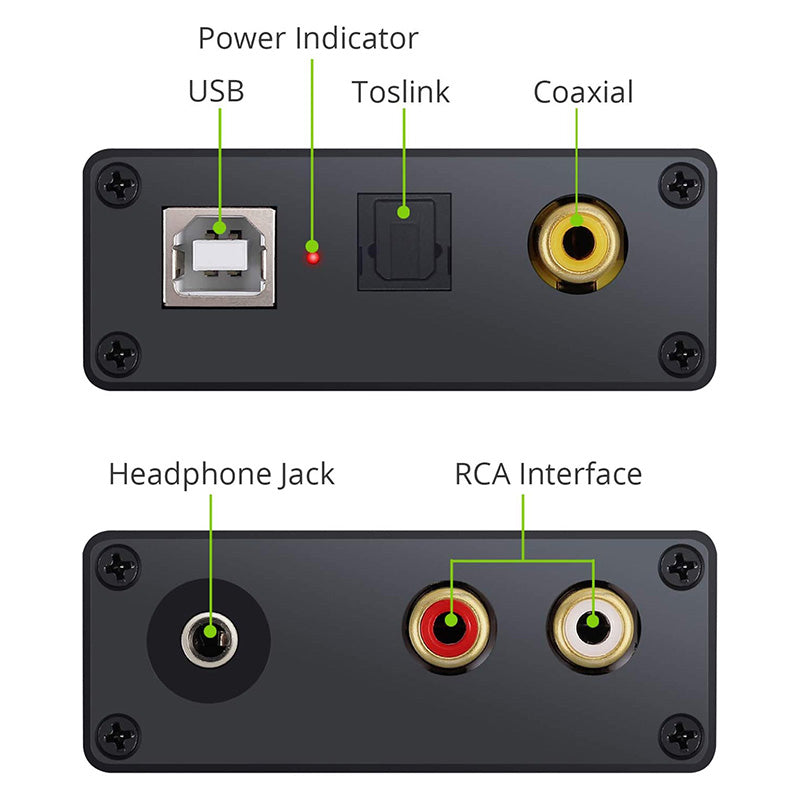 LiNKFOR USB to SPDIF Coaxial RCA and 3.5mm Headphone Jack Converter