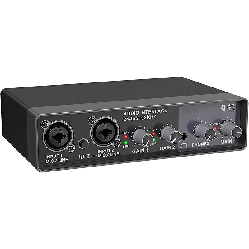 LiNKFOR 24 Bit/192 KHz USB Audio Interface 2i2 for Recording, Podcasting, Streaming (Free Driver)