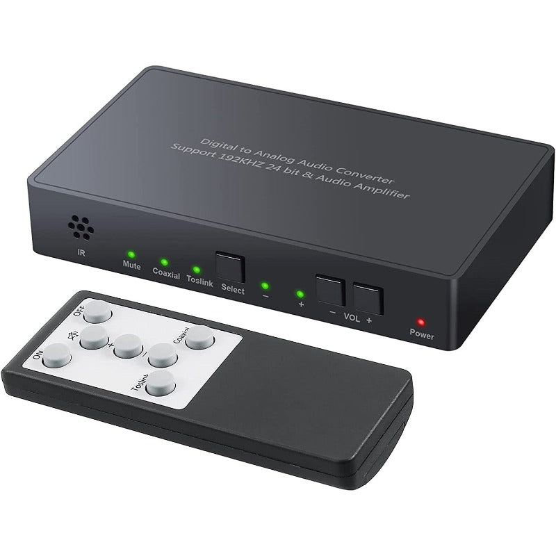 LiNKFOR 192kHz DAC Converter with Remote Control Support Volume Control Mute Power ON or OFF