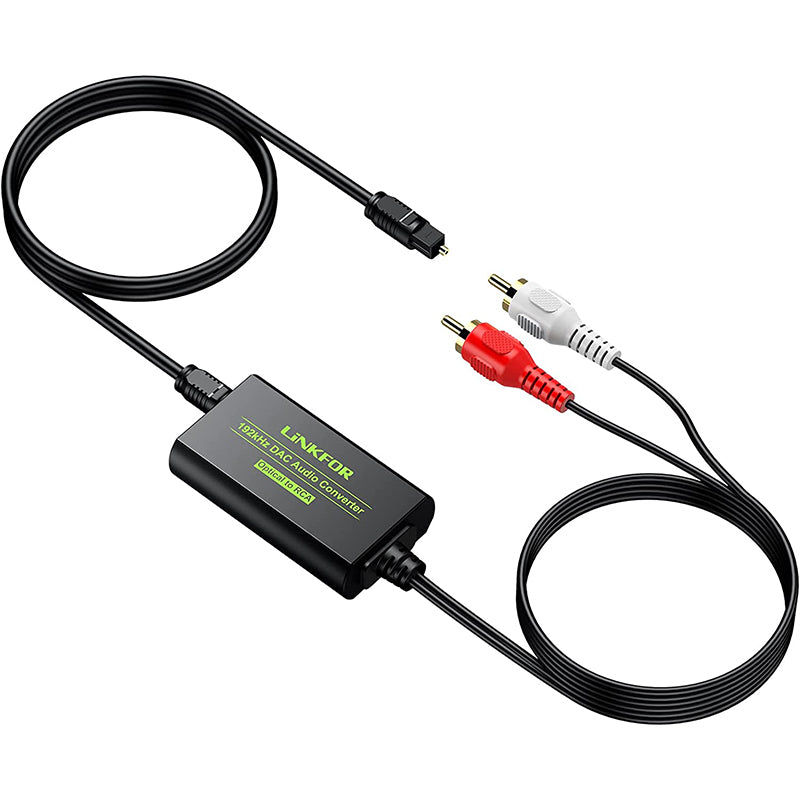 Convertidor Audio Digital a Analogo (Digital to Analog Audio Converter) +  Cable Toslink