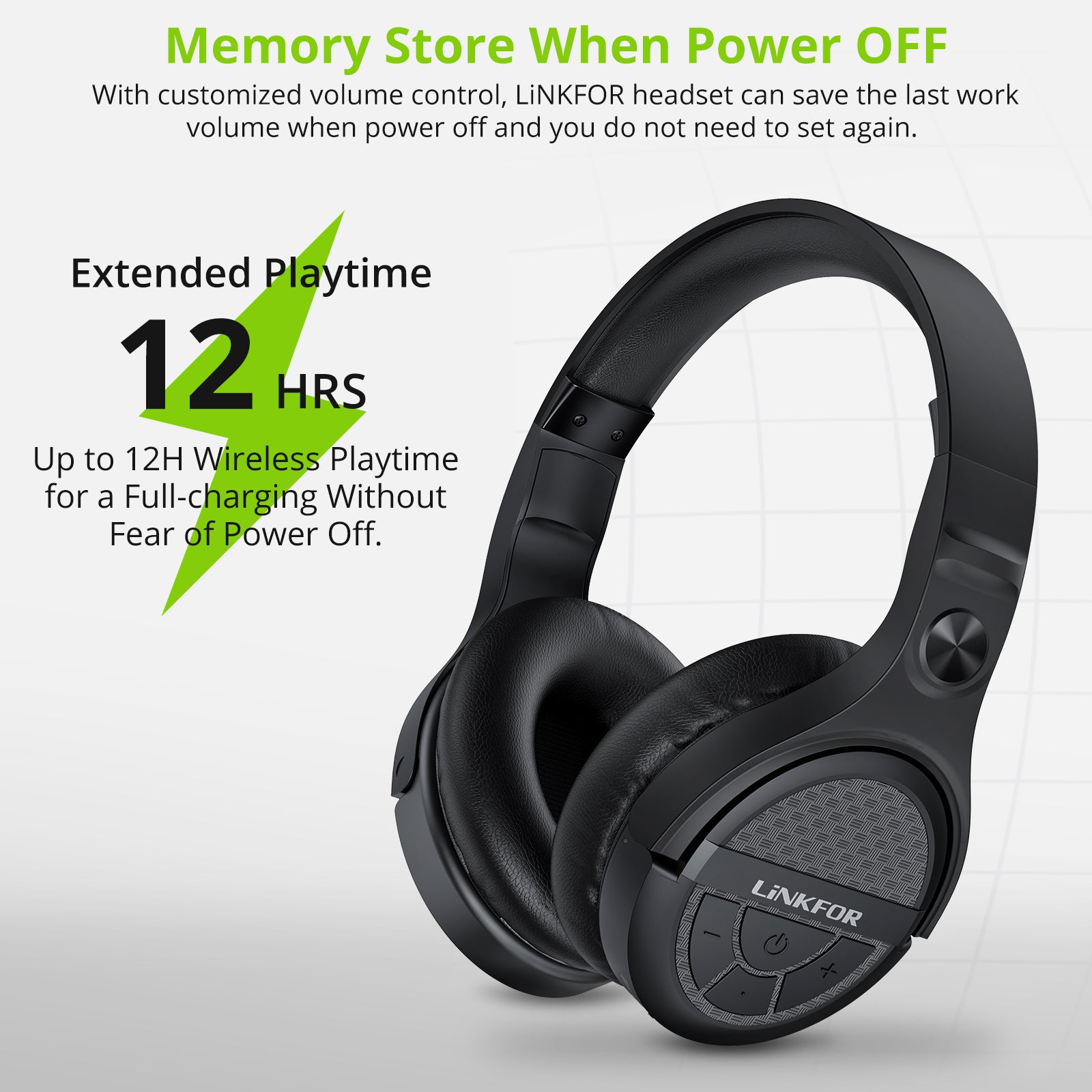 LiNKFOR 2.4G Wireless Headphones for TV