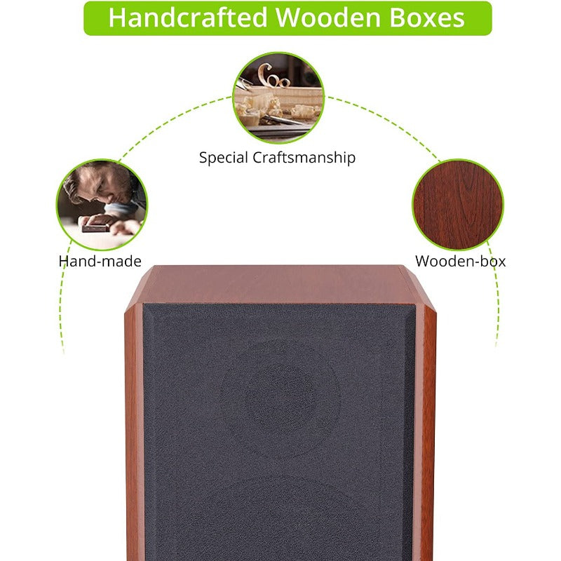 LiNKFOR Peak Power 100Watts Home Stereo Speakers with 5.5-inch mid-woofer