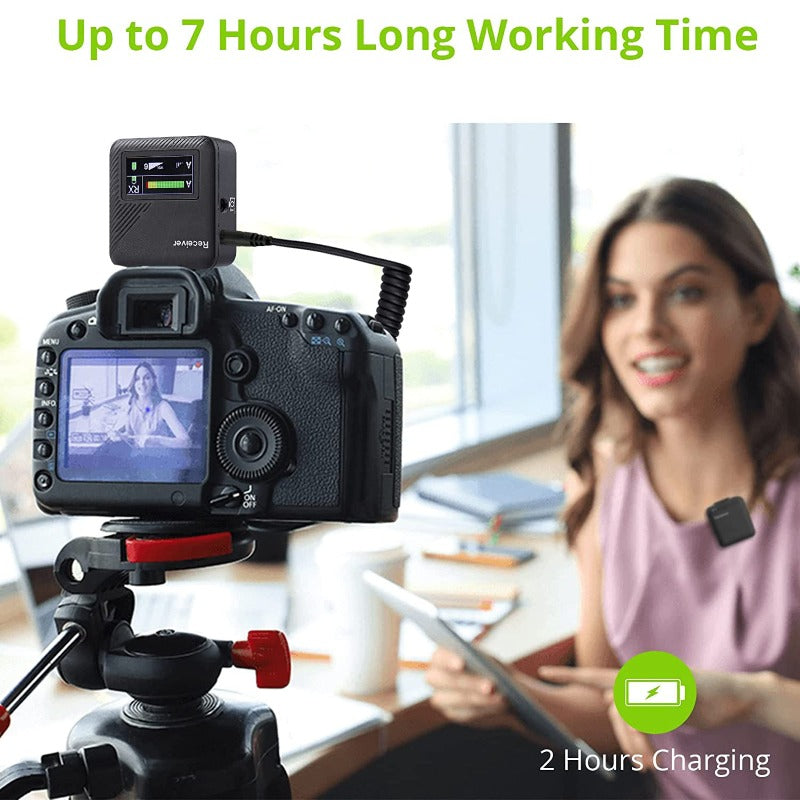 LiNKFOR Single Channel Wireless Lapel MIC with 1 Transmitter and 1 Receiver