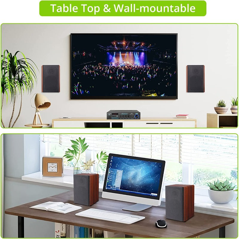 LiNKFOR Peak Power 100Watts Home Stereo Speakers with 5.5-inch mid-woofer