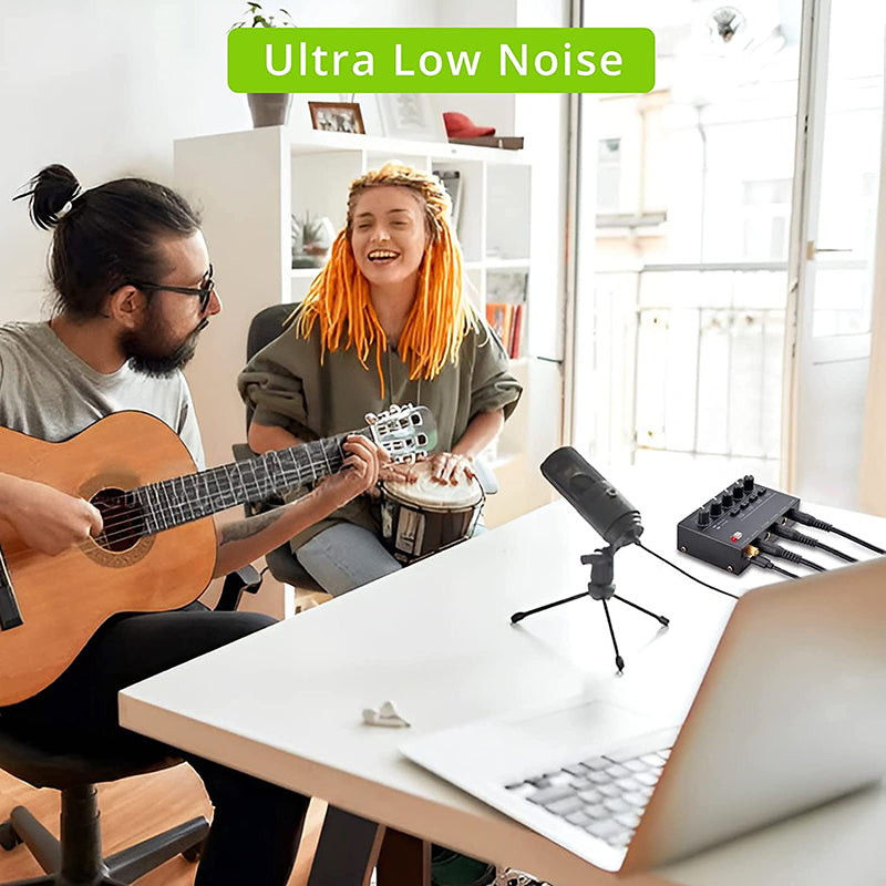 LiNKFOR 4 Channel Audio Mixer Ultra compact Low-noise Stereo