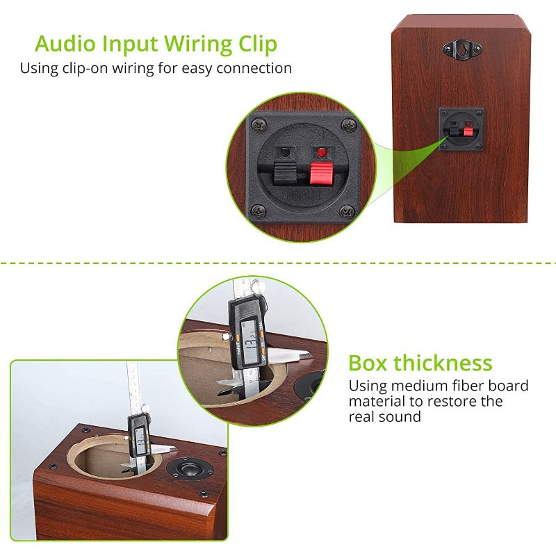 LiNKFOR Peak Power 100Watts Home Stereo Speakers with 5.5-inch mid-woofer