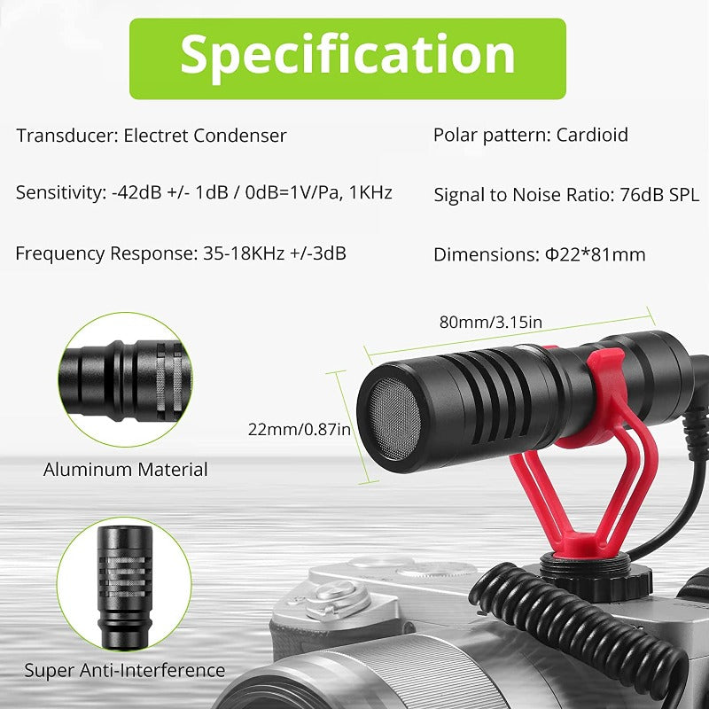 LiNKFOR Camera Microphone with Shock Mount Video Microphone