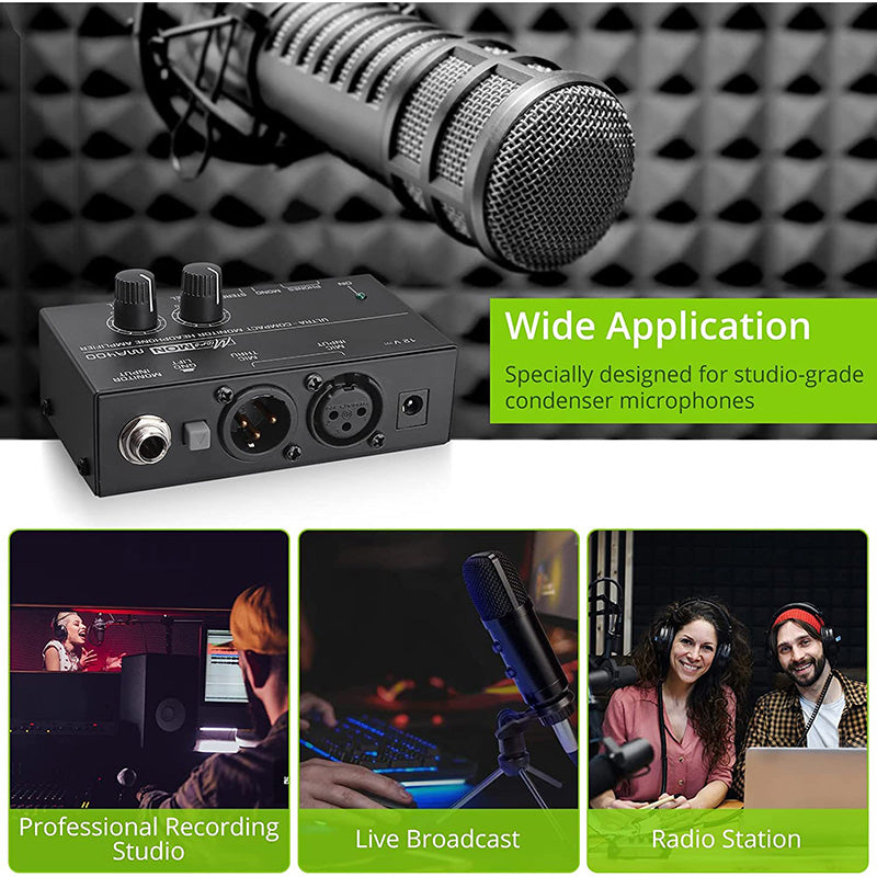LiNKFOR MA400 Headphone Amplifier for XLR Microphone & Audio Signal
