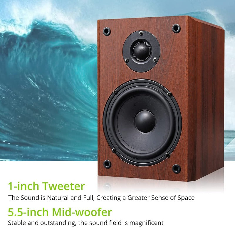 LiNKFOR Peak Power 100Watts Home Stereo Speakers with 5.5-inch mid-woofer