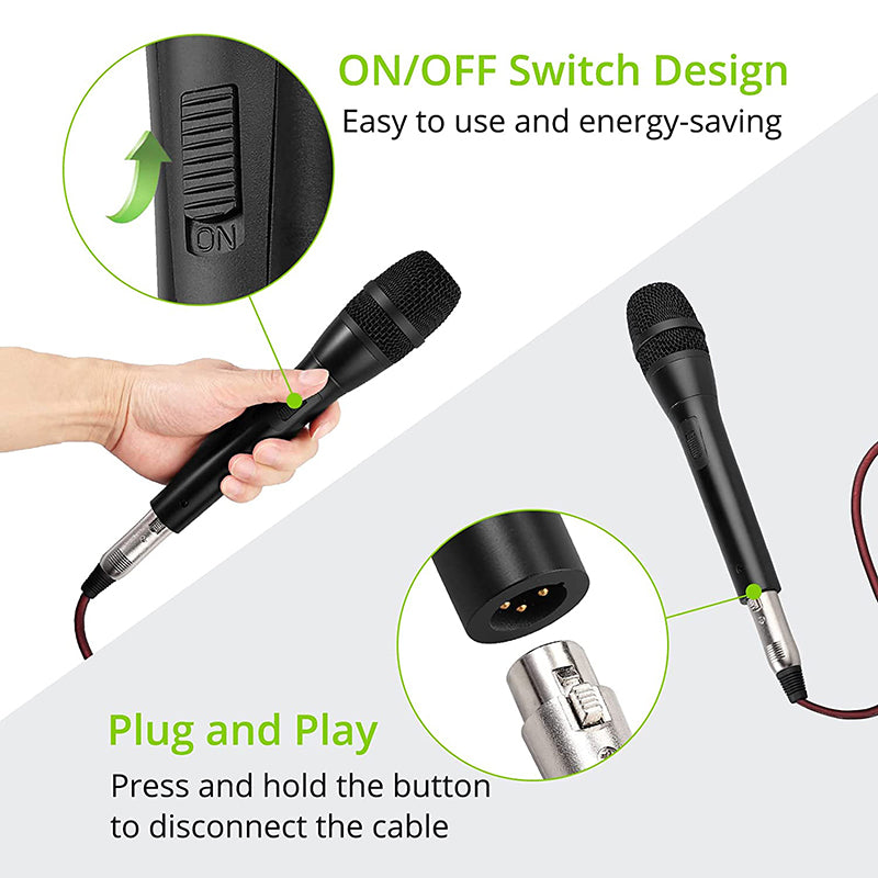 LiNKFOR Wired Microphone for Singing with 16.4ft XLR Cable