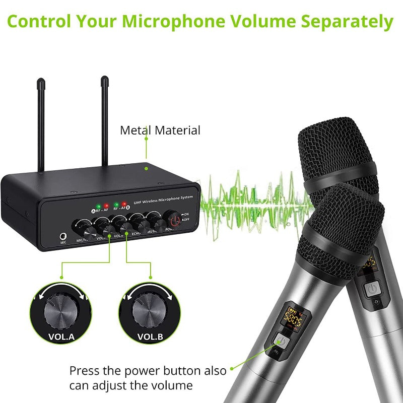 LiNKFOR UHF Wireless Handheld Microphone System, Bluetooth 5.0