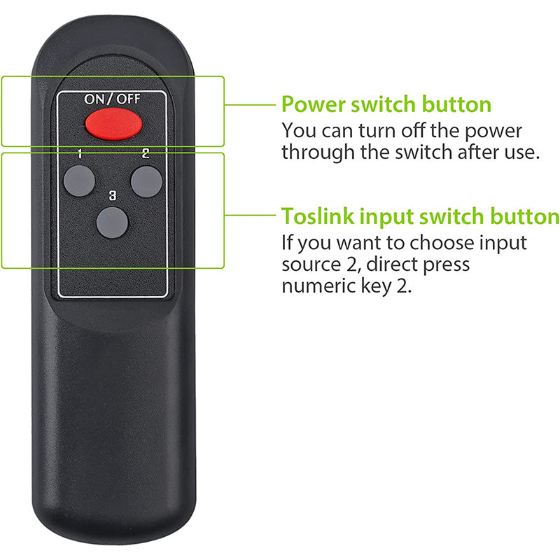 LiNKFOR 3 in 2 Out Optical Toslink SPDIF Splitter Switcher