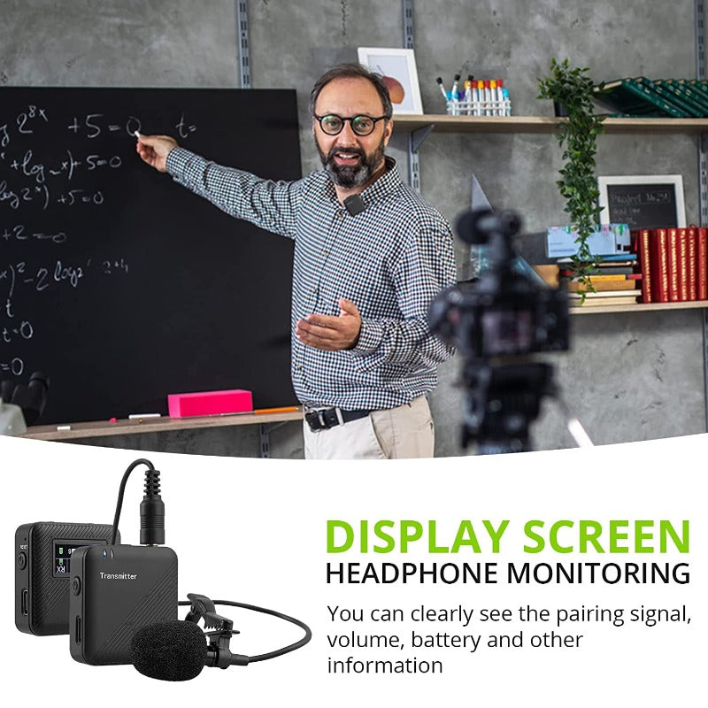 LiNKFOR Single Channel Wireless Lapel MIC with 1 Transmitter and 1 Receiver