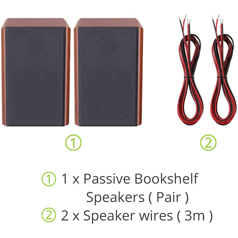 LiNKFOR Peak Power 100Watts Home Stereo Speakers with 5.5-inch mid-woofer