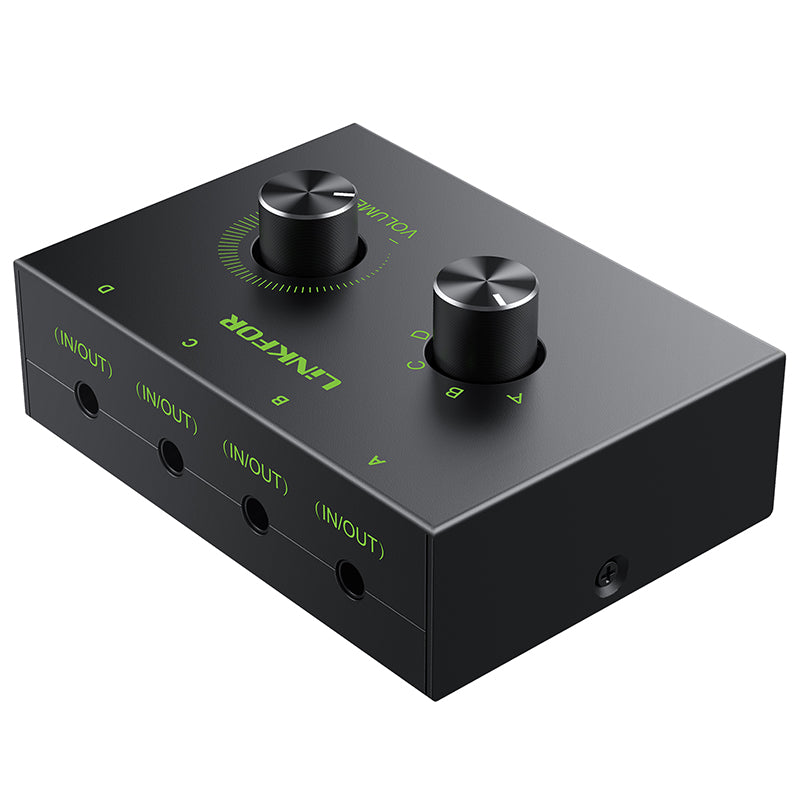 LiNKFOR 4 Port 3.5mm Stereo Audio Switcher
