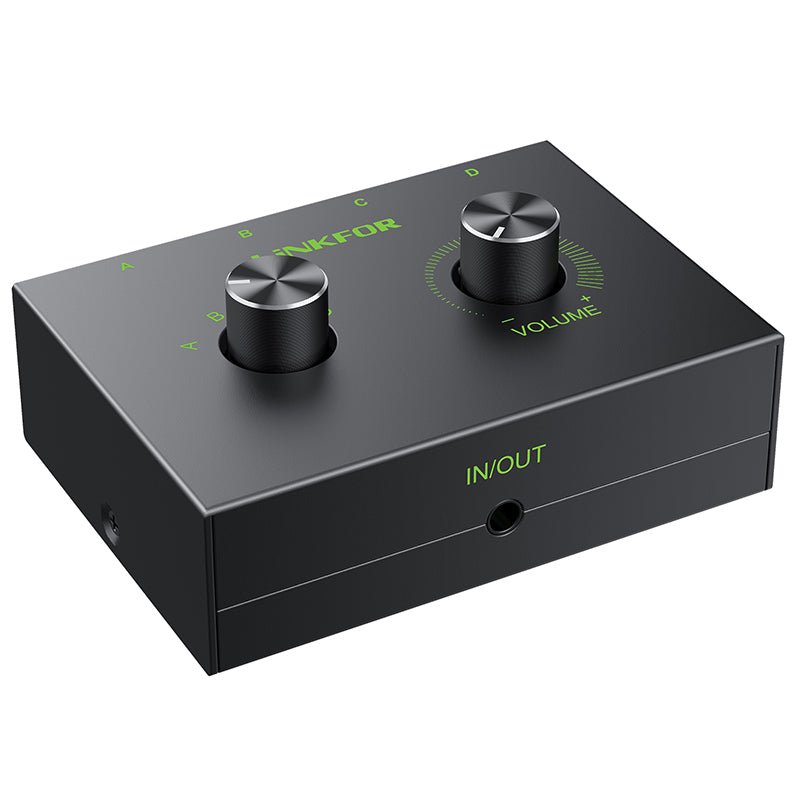 LiNKFOR 4 Port 3.5mm Stereo Audio Switcher