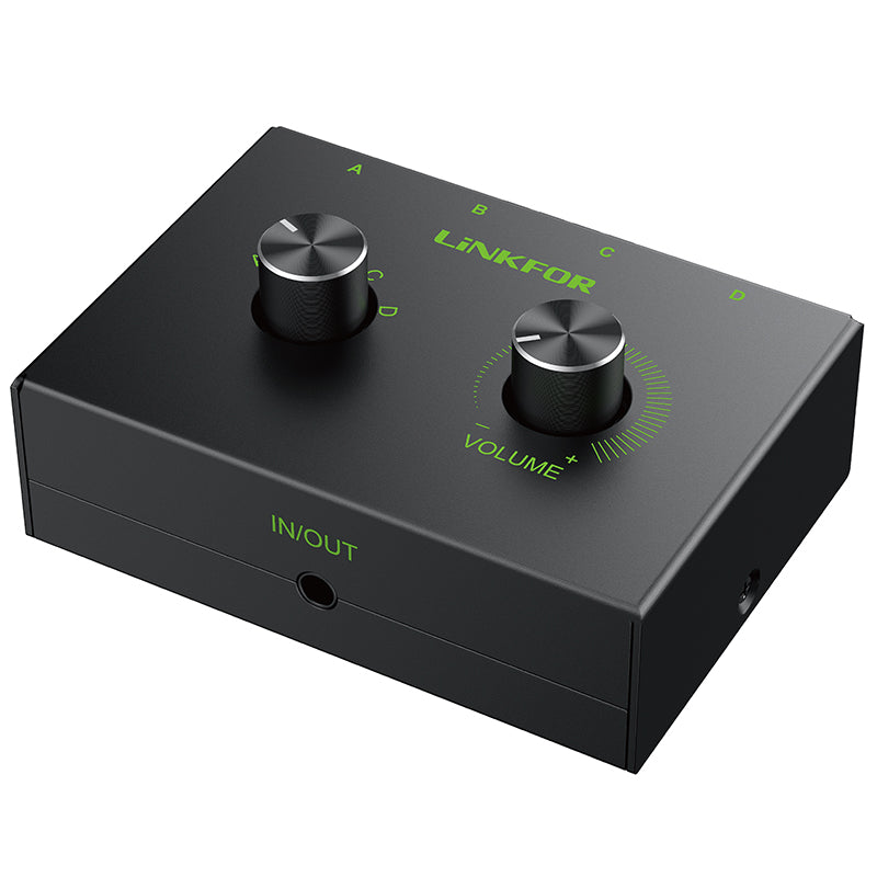 LiNKFOR 4 Port 3.5mm Stereo Audio Switcher