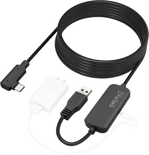 LiNKFOR 16FT Oculus Link Cable for Quest 2 /Pro/Pico 4 with Separate Charging Port for Unlimited 120HZ PC/Steam VR Playtime USB 3.0 Type A to C Cable for Oculus Quest Headset to a Gaming PC
