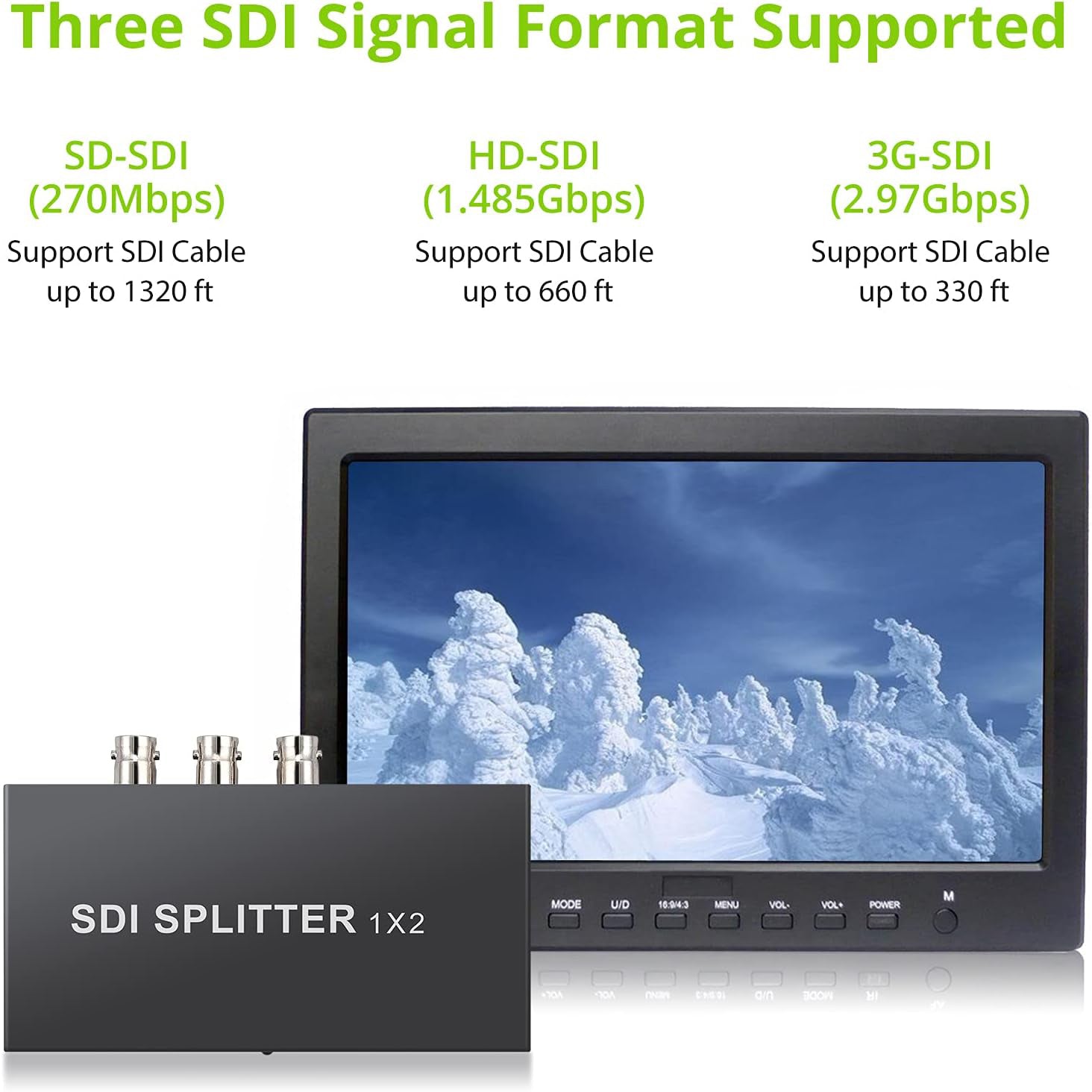 LiNKFOR SDI Splitter 1x2 2 Port Splitter 1080p 1 x IN 2 x Out