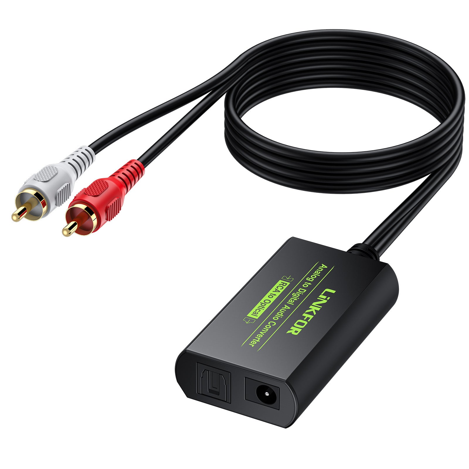 Audio R L. Cord LiNKFOR Mini Analogue Digital Audio Converter with Optical Cable R/L R ...