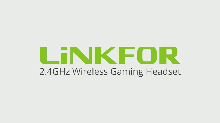 LiNKFOR 2.4G Wireless Gaming Headset for PS4 PS5 PC with Detachable Noise Cancellation Mic