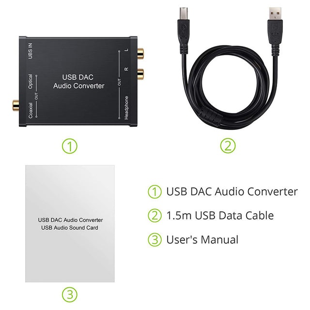 LiNKFOR USB to SPDIF Coaxial RCA and 3.5mm Headphone Jack Converter
