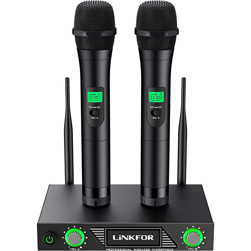 LiNKFOR UHF Wireless Microphone System with Power Adapter