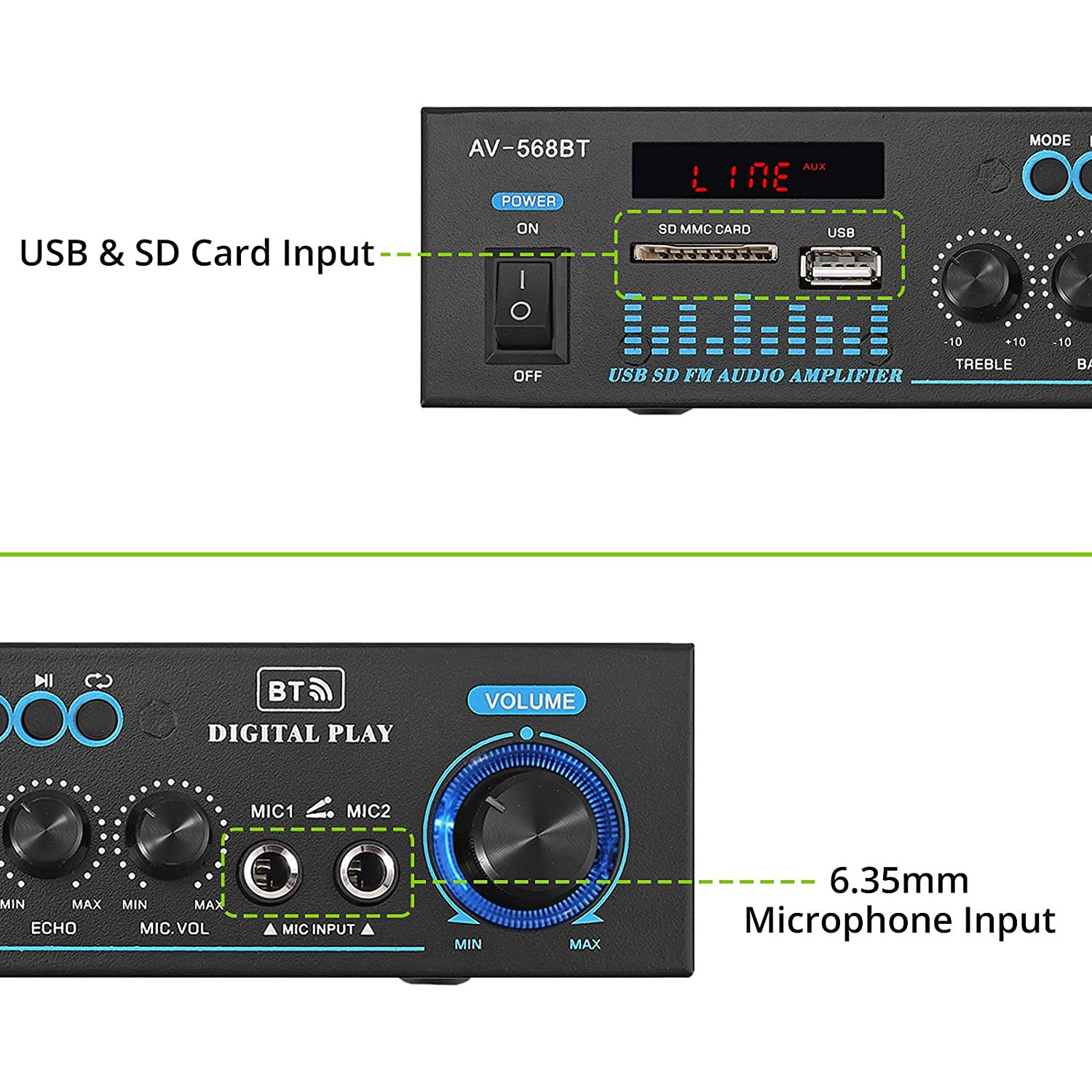 LiNKFOR 50W+50W Audio Power Stereo Amplifier