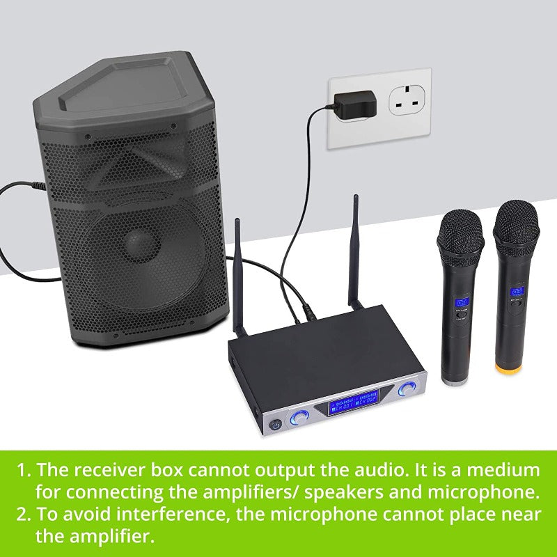 LiNKFOR Microphone sans Fil UHF Rechargeable Bluetooth 5.0 Double