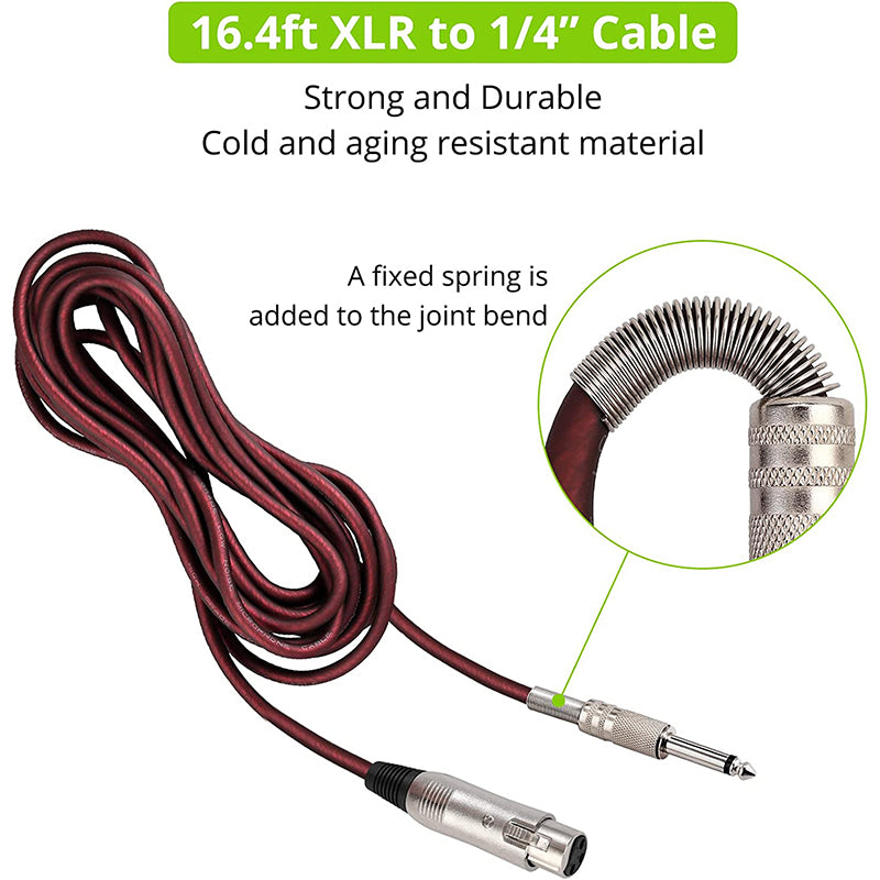 LiNKFOR Wired Microphone for Singing with 16.4ft XLR Cable