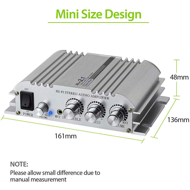 LiNKFOR Mini Hi-Fi 2.1CH Class D Stereo Amplifier