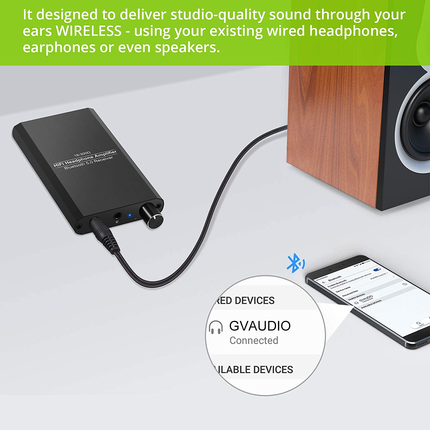 LiNKFOR HiFi Headphone Amplifier with Bluetooth 5.0