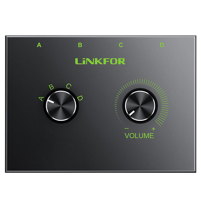 LiNKFOR 4 Port 3.5mm Stereo Audio Switcher