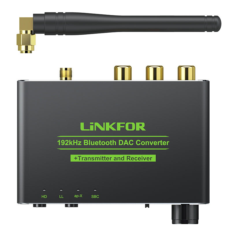 LiNKFOR Bluetooth 5.0 Transmitter 192KHz 1X2 Optical Splitter